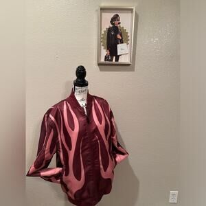 NWT Rebel Vengeance Maroon Flame Jacket M